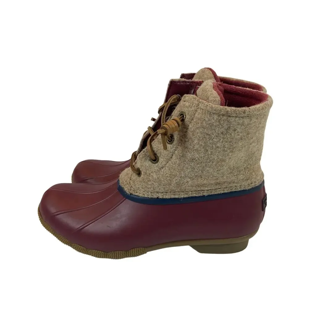 Sperry Top Sider Wool Saltwater Duck Boots Women's Size 8